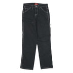 DICKIES Mens Black Cotton Regular Straight Trousers W28 L30 Workwear Utility