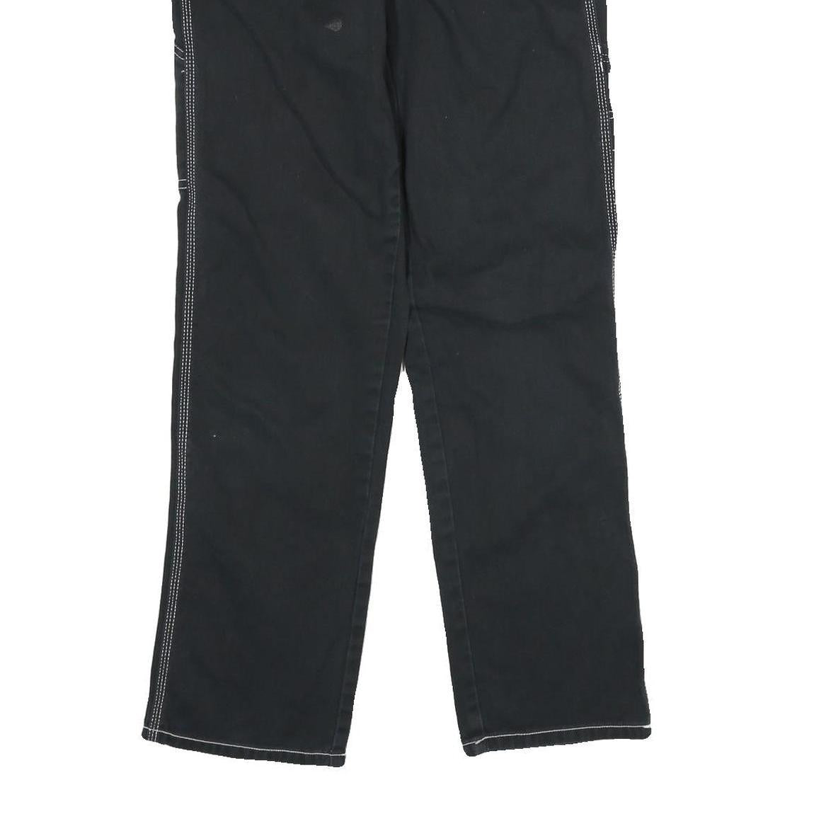 DICKIES Mens Black Cotton Regular Straight Trousers W28 L30 Workwear Utility