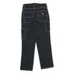 DICKIES Mens Black Cotton Regular Straight Trousers W28 L30 Workwear Utility
