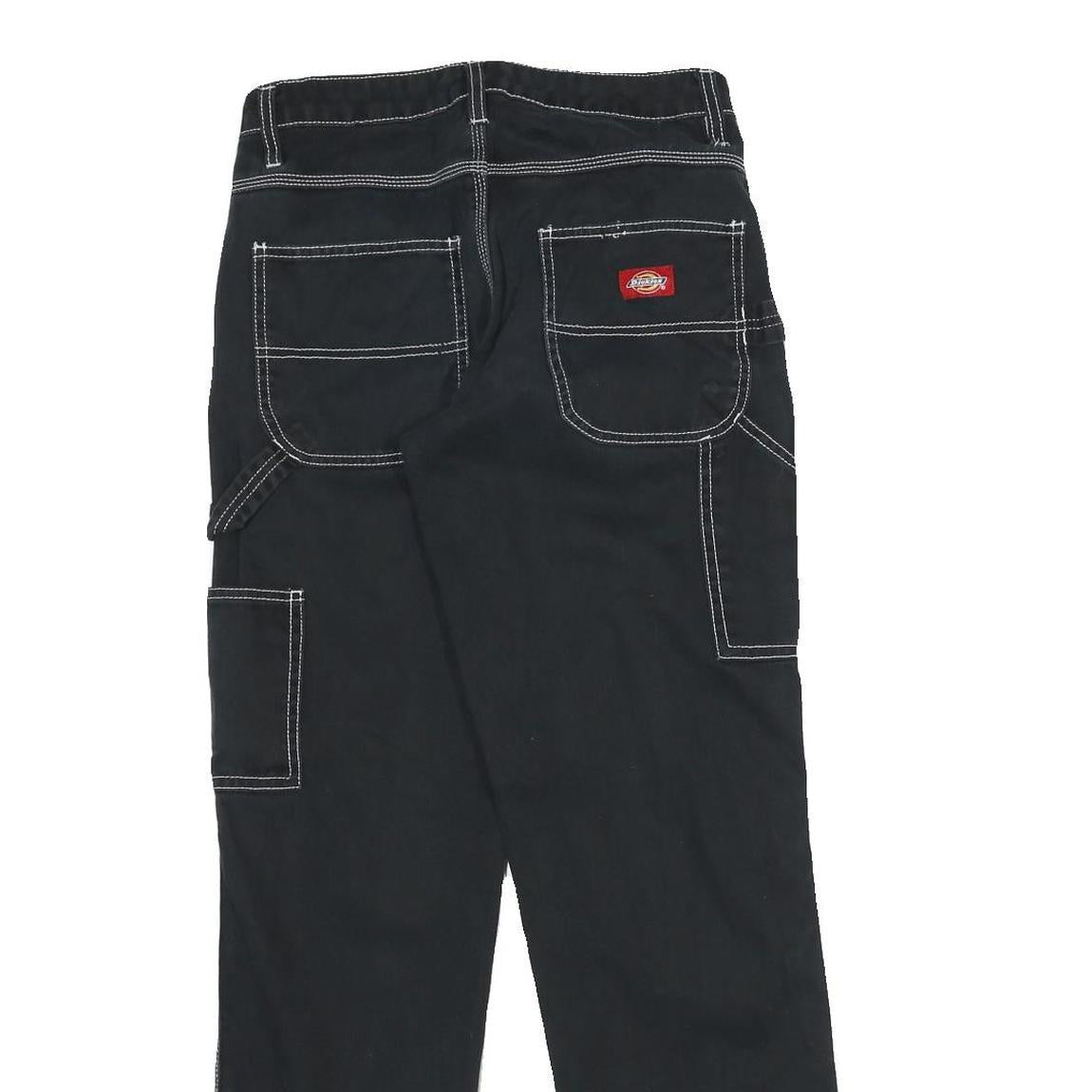 DICKIES Mens Black Cotton Regular Straight Trousers W28 L30 Workwear Utility