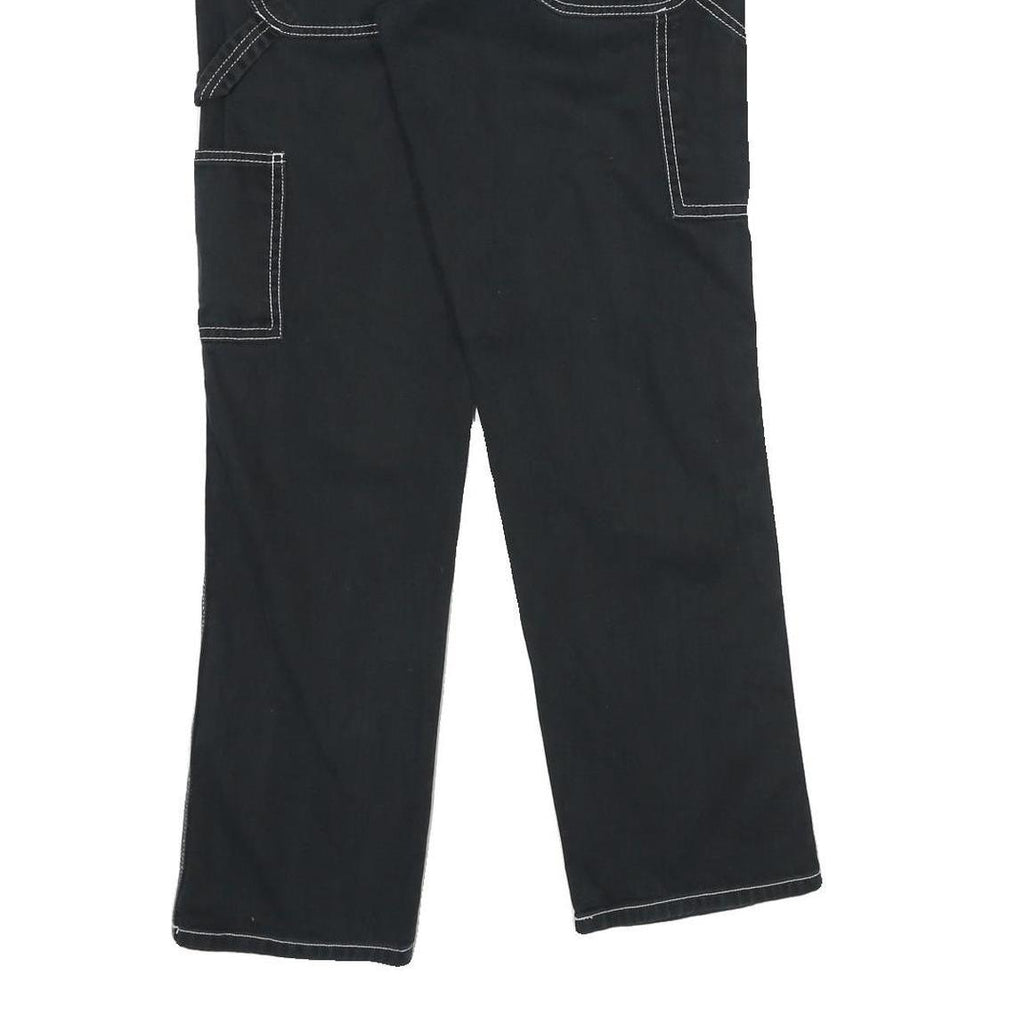 DICKIES Mens Black Cotton Regular Straight Trousers W28 L30 Workwear Utility