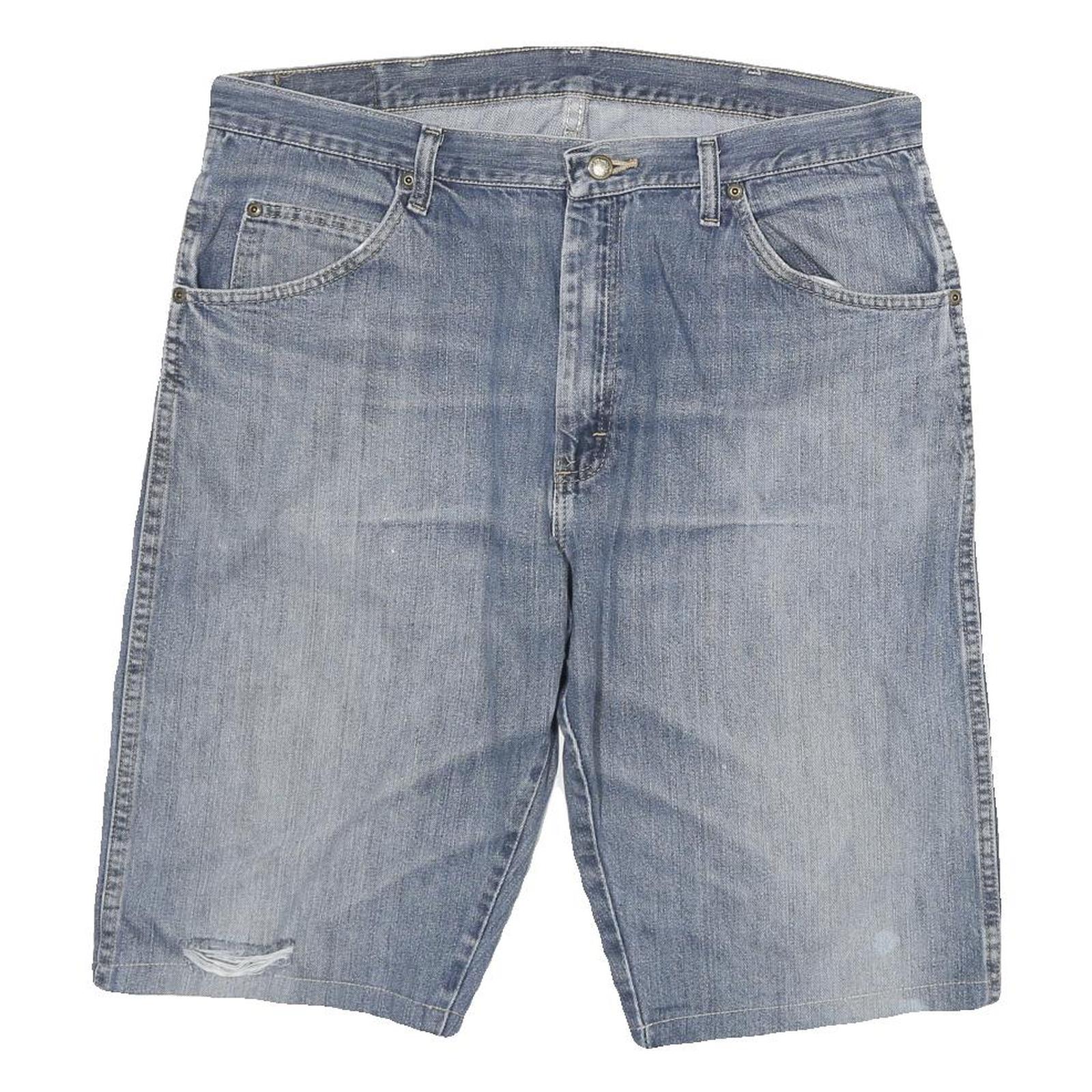 WRANGLER Mens Denim Blue Casual Shorts XL W36 Cotton Blend Comfortable Fit