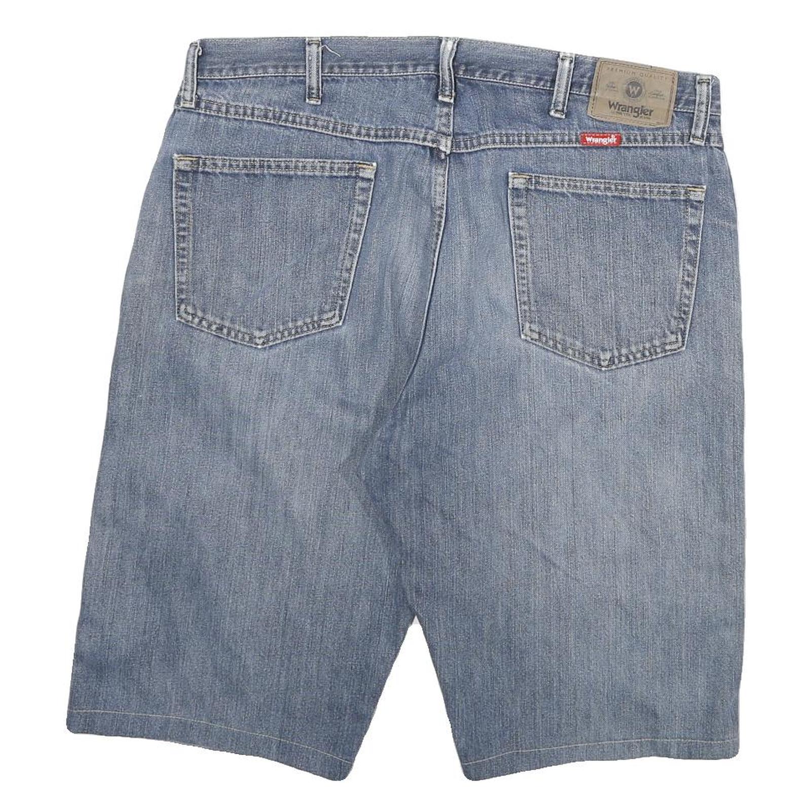 WRANGLER Mens Denim Blue Casual Shorts XL W36 Cotton Blend Comfortable Fit