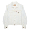 LEVI'S Girls White Cotton Denim Jacket S Button Closure Classic Fit Casual