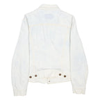 LEVI'S Girls White Cotton Denim Jacket S Button Closure Classic Fit Casual