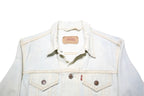 LEVI'S Girls White Cotton Denim Jacket S Button Closure Classic Fit Casual