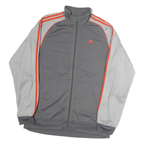 ADIDAS Mens Grey & Orange Track Jacket M Polyester Zip Plain Athletic Sportswear