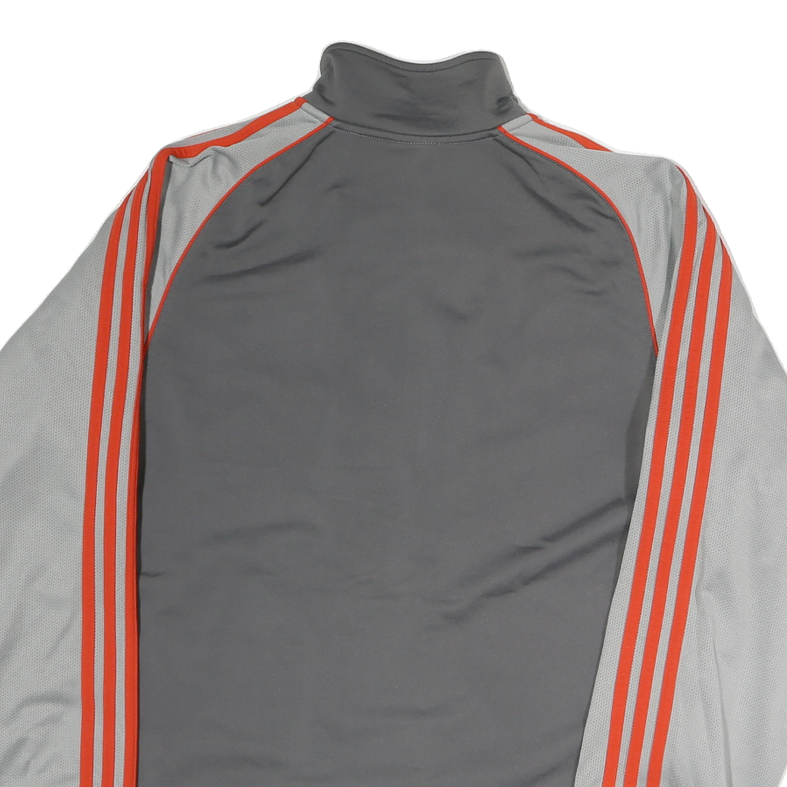 ADIDAS Mens Grey & Orange Track Jacket M Polyester Zip Plain Athletic Sportswear