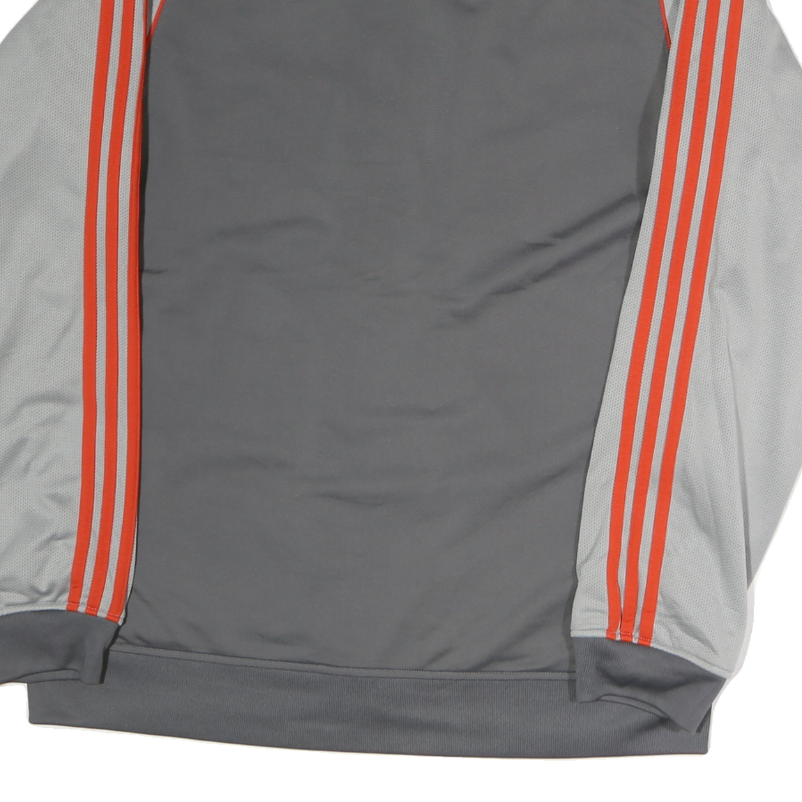 ADIDAS Mens Grey & Orange Track Jacket M Polyester Zip Plain Athletic Sportswear