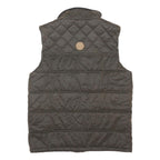 WEIRD FISH Mens Brown Quilted Gilet L Polyester Blend Zip Vest Outdoor Jacket