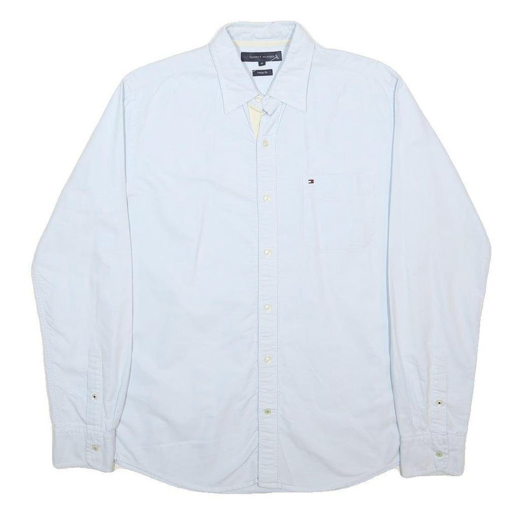 TOMMY HILFIGER Mens White Shirt M Classic Button Down Cotton Formal Long Sleeve