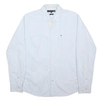 TOMMY HILFIGER Mens White Shirt M Classic Button Down Cotton Formal Long Sleeve