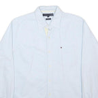 TOMMY HILFIGER Mens White Shirt M Classic Button Down Cotton Formal Long Sleeve