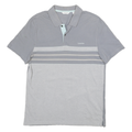 CALVIN KLEIN Mens Grey & Light Grey Striped Short Sleeve Polo Shirt M Casual