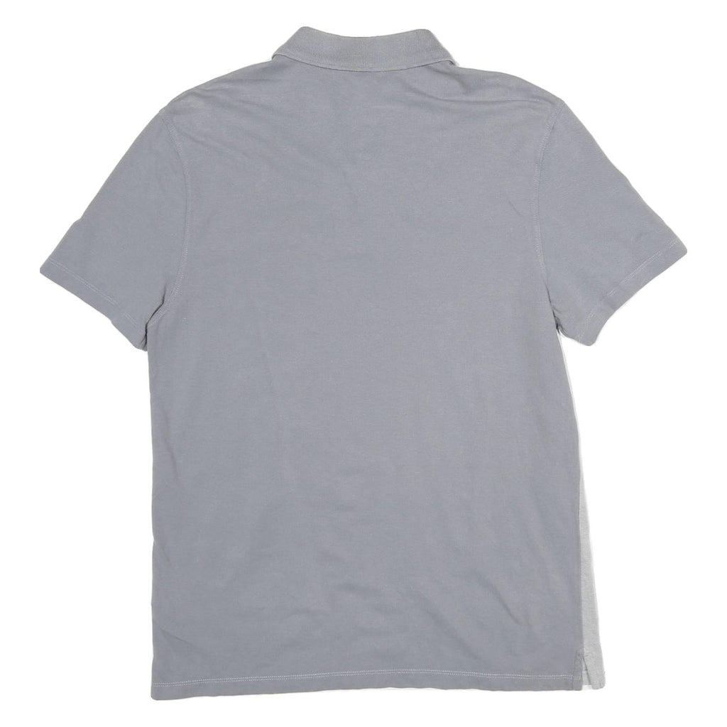 CALVIN KLEIN Mens Grey & Light Grey Striped Short Sleeve Polo Shirt M Casual