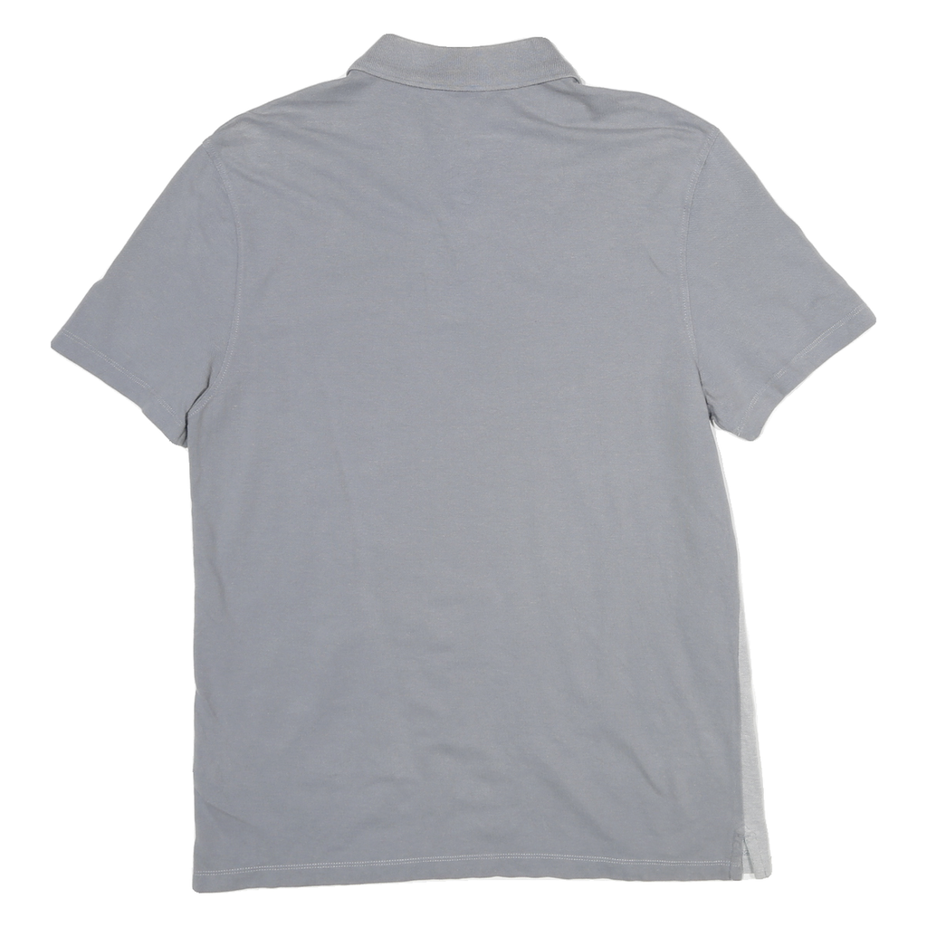 CALVIN KLEIN Mens Grey & Light Grey Striped Short Sleeve Polo Shirt M Casual