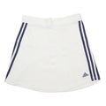 ADIDAS Womens White & Navy Blue Sports Mini Cotton Skirt UK 8 Tennis Casual