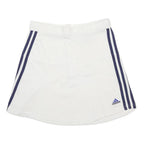 ADIDAS Womens White & Navy Blue Sports Mini Cotton Skirt UK 8 Tennis Casual