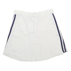ADIDAS Womens White & Navy Blue Sports Mini Cotton Skirt UK 8 Tennis Casual