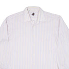 Mens Shirt Pink Striped Long Sleeve M