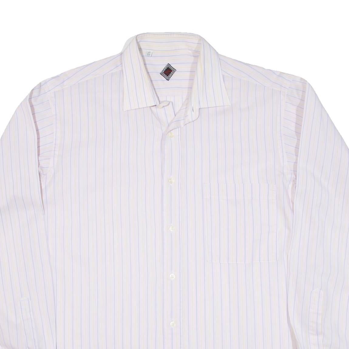 Mens Shirt Pink Striped Long Sleeve M