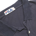FILA Mens Navy Blue & Green & White Striped Polo Shirt XL Cotton Short Sleeve