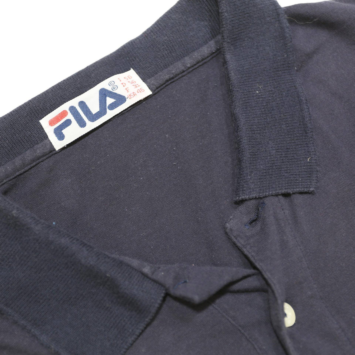 FILA Mens Navy Blue & Green & White Striped Polo Shirt XL Cotton Short Sleeve