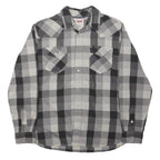 LEVI'S Mens Black & Grey Check Shirt M Cotton Western Style Long Sleeve