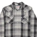 LEVI'S Mens Black & Grey Check Shirt M Cotton Western Style Long Sleeve