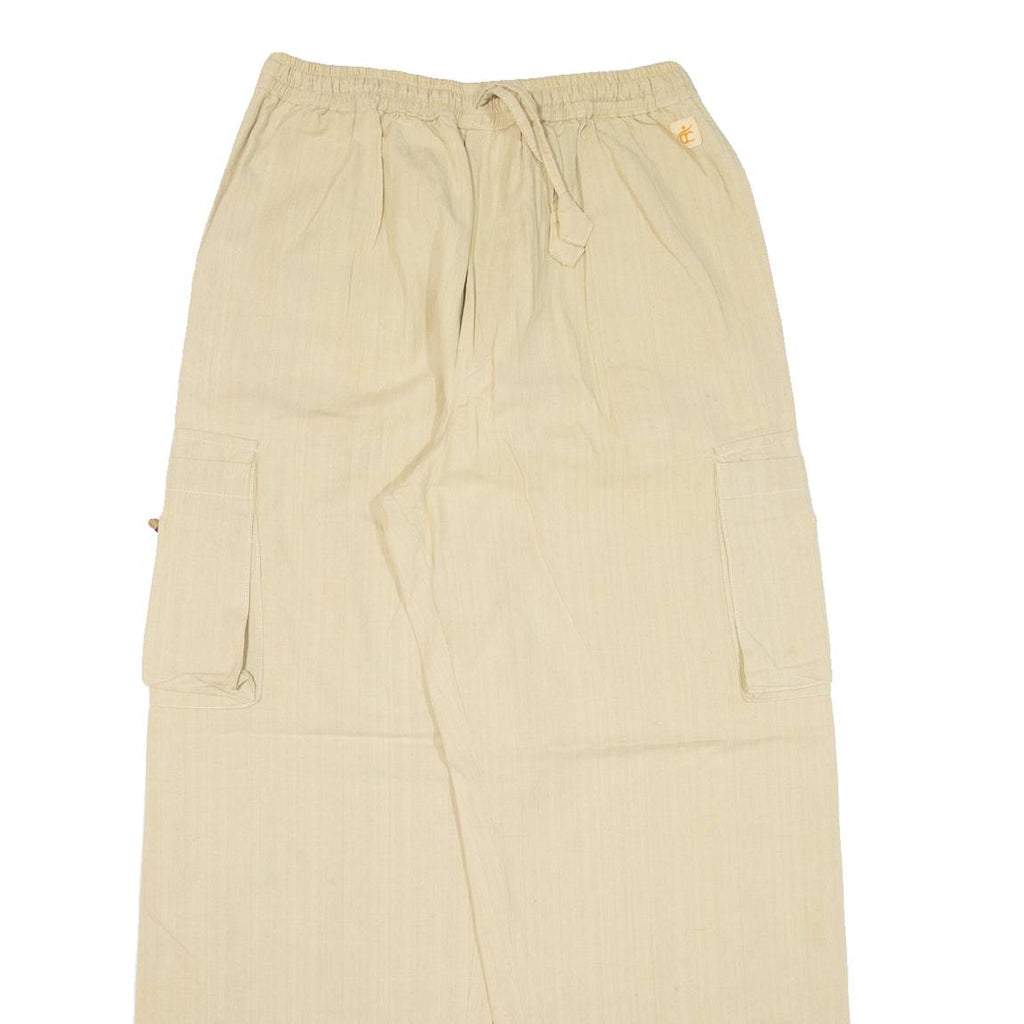 CHOTA INDIA Cargo Womens Trousers Beige Regular Wide-Leg W28 L30