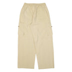 CHOTA INDIA Cargo Womens Trousers Beige Regular Wide-Leg W28 L30