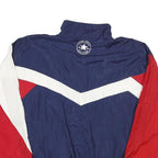 CONVERSE Mens Blue & Red Zip Jacket XL Polyester Blend Colourblock Retro