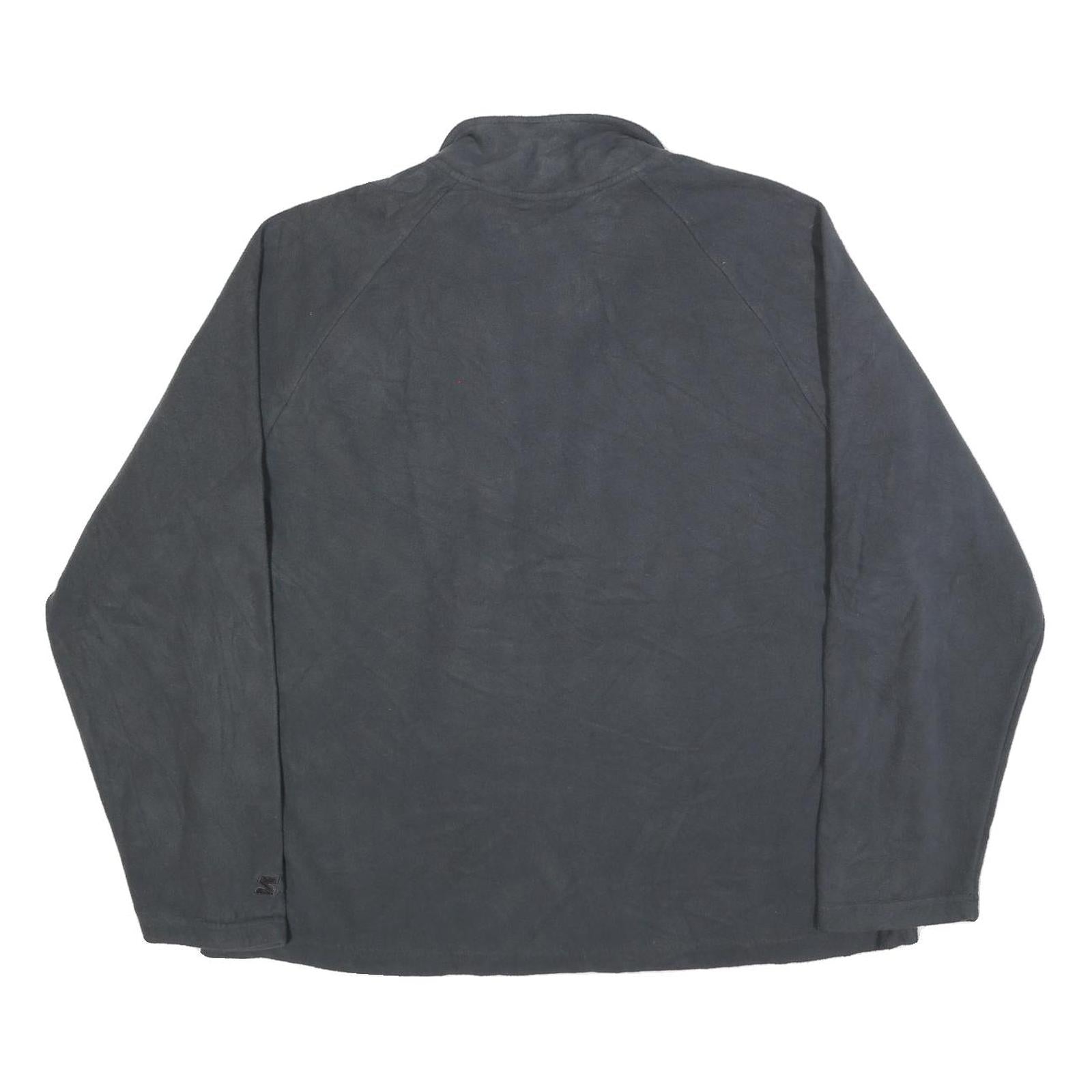 STARTER Mens Grey Half Zip Plain Pullover Jumper XL Lightweight Active