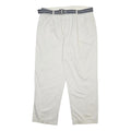 NAUTICA Mens Cotton Relaxed White W36 L30 Trousers Zip Closure Casual Belted