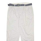 NAUTICA Mens Cotton Relaxed White W36 L30 Trousers Zip Closure Casual Belted