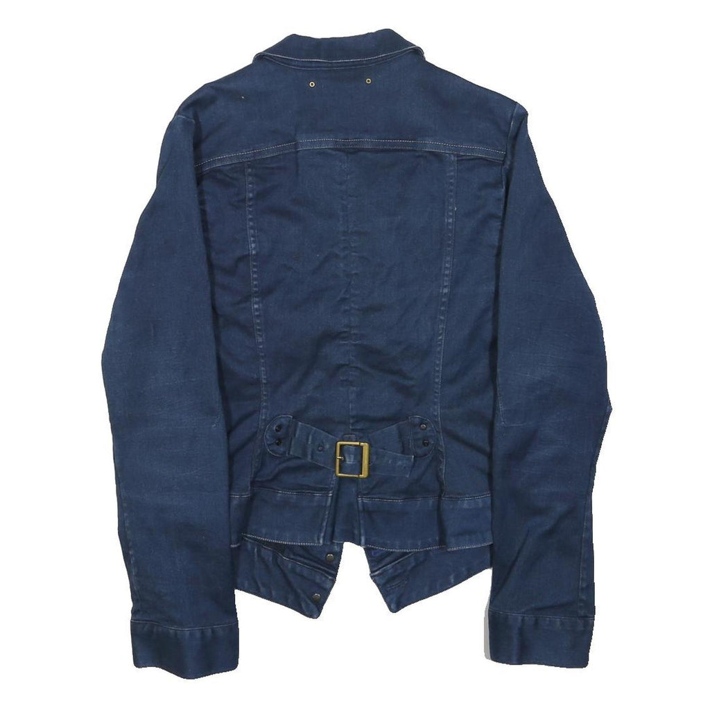 G-STAR Womens Blue Denim Jacket L Button Cotton Classic Fitted Stylish
