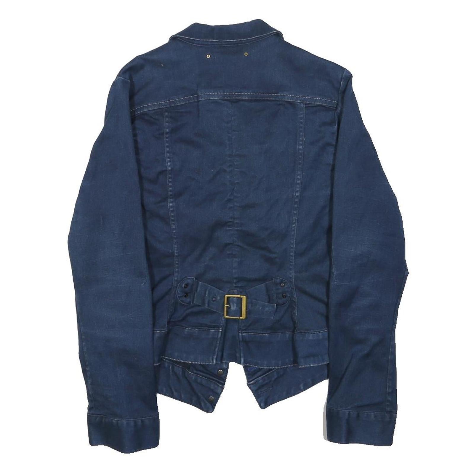G-STAR Womens Blue Denim Jacket L Button Cotton Classic Fitted Stylish
