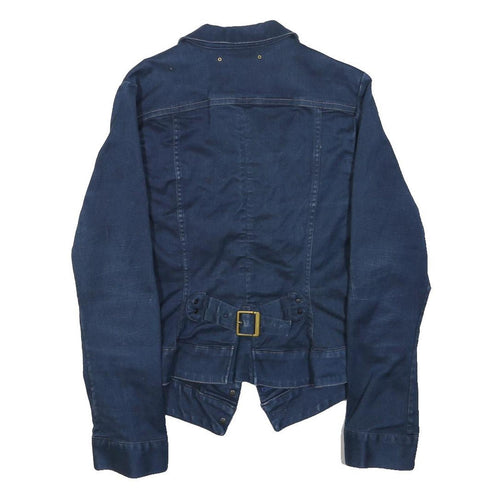 G-STAR Womens Blue Denim Jacket L Button Cotton Classic Fitted Stylish