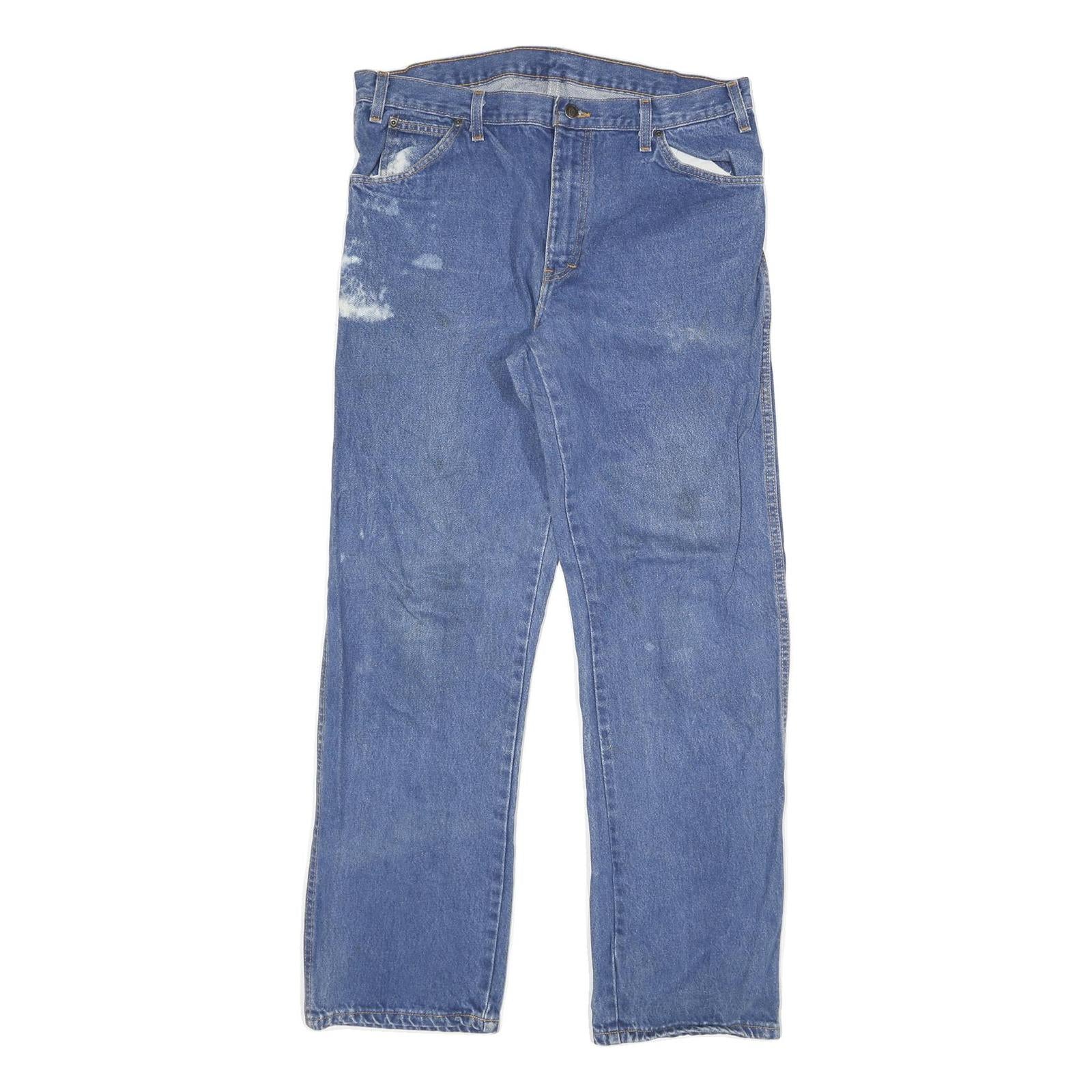DICKIES Mens Blue Regular Fit Straight Denim Jeans W36 L34 Workwear