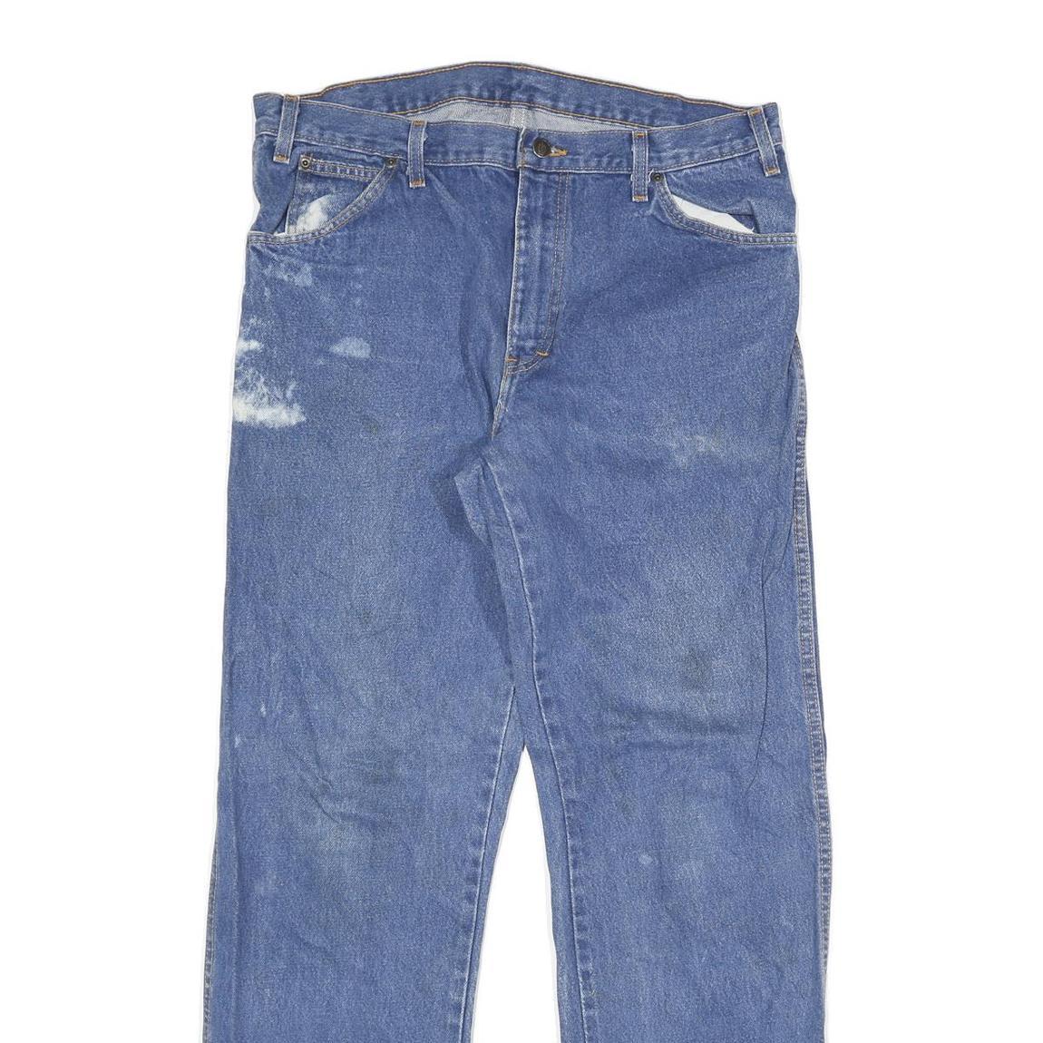 DICKIES Mens Blue Regular Fit Straight Denim Jeans W36 L34 Workwear
