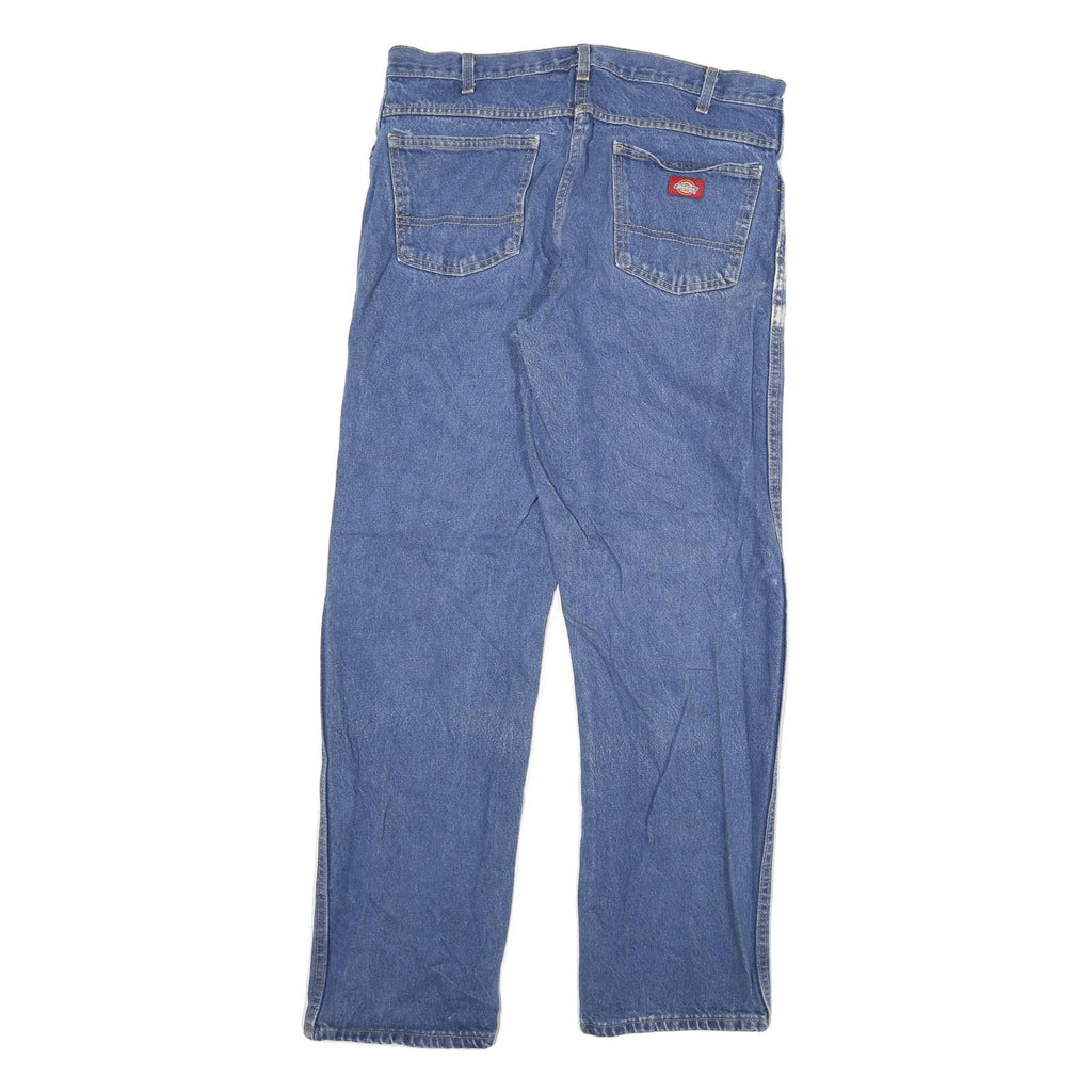 DICKIES Mens Blue Regular Fit Straight Denim Jeans W36 L34 Workwear