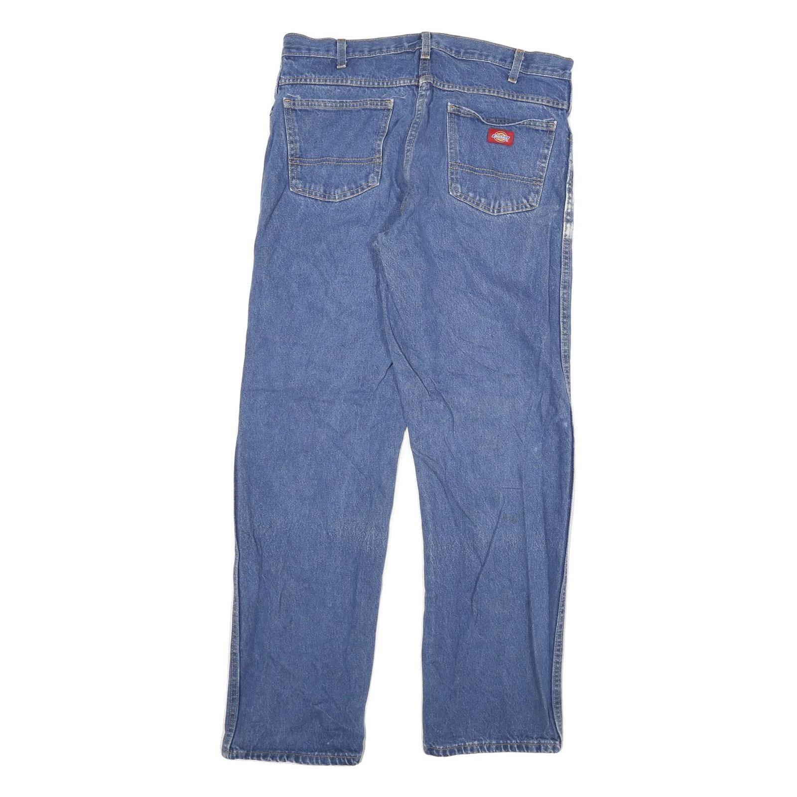 DICKIES Mens Blue Regular Fit Straight Denim Jeans W36 L34 Workwear