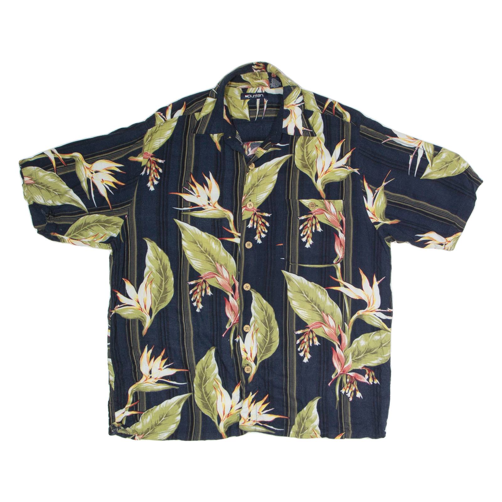 PURITAN Mens Shirt Blue Floral M