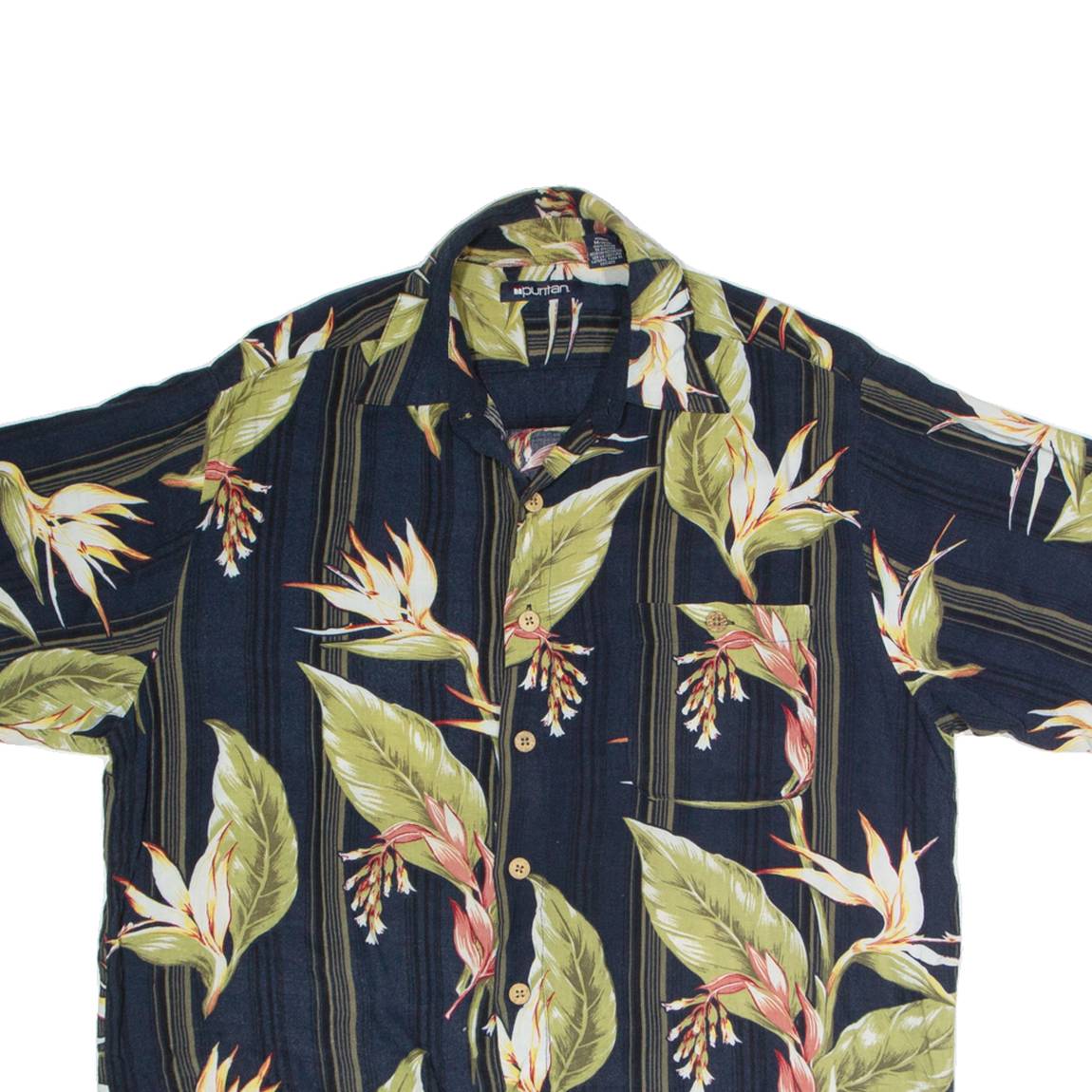 PURITAN Mens Shirt Blue Floral M