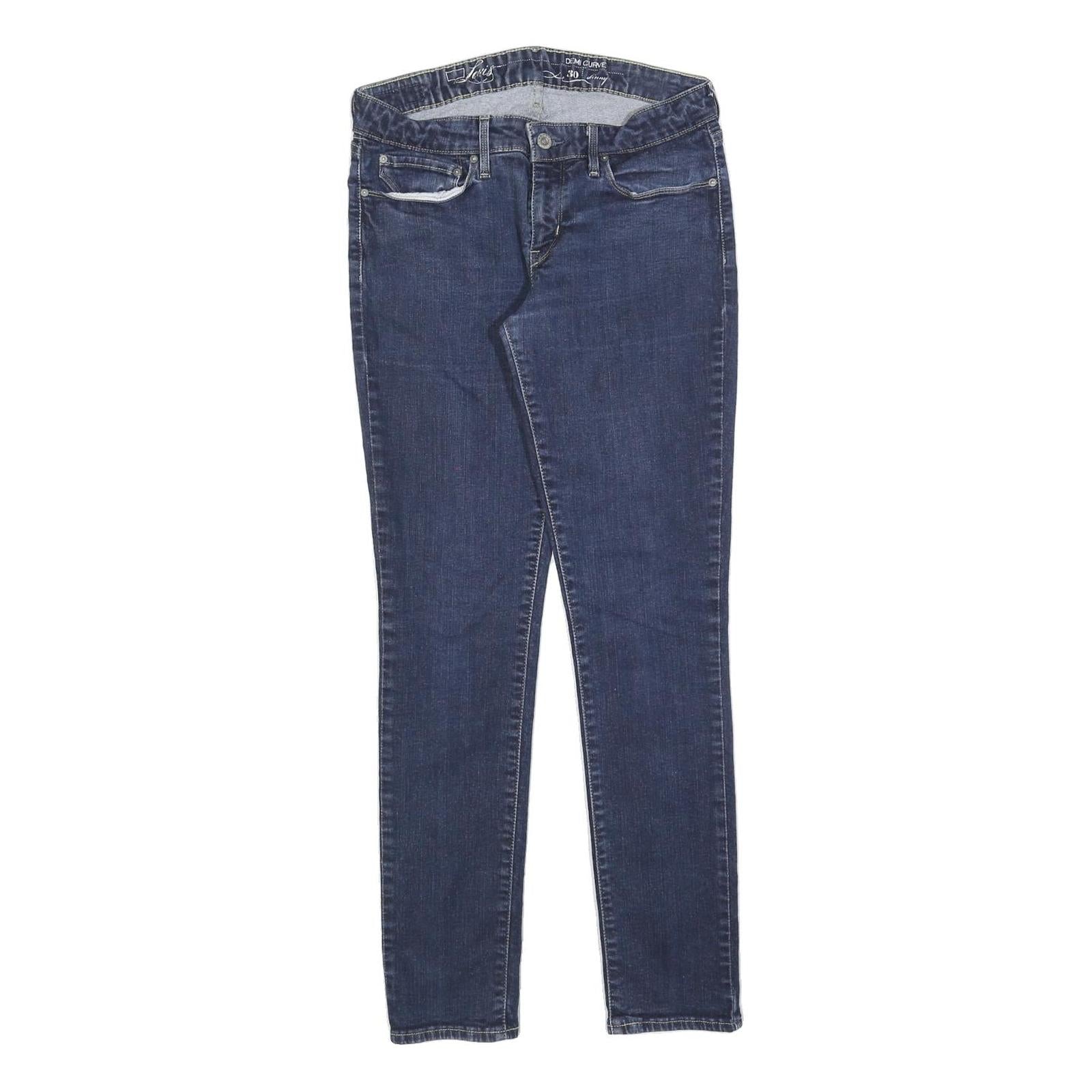 LEVI'S Womens Slim Blue Denim Jeans W30 L32 Stretch Cotton Blend Zip Closure