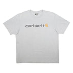 CARHARTT Mens Grey Logo Print T-Shirt XL Short Sleeve Crew Neck Cotton Blend