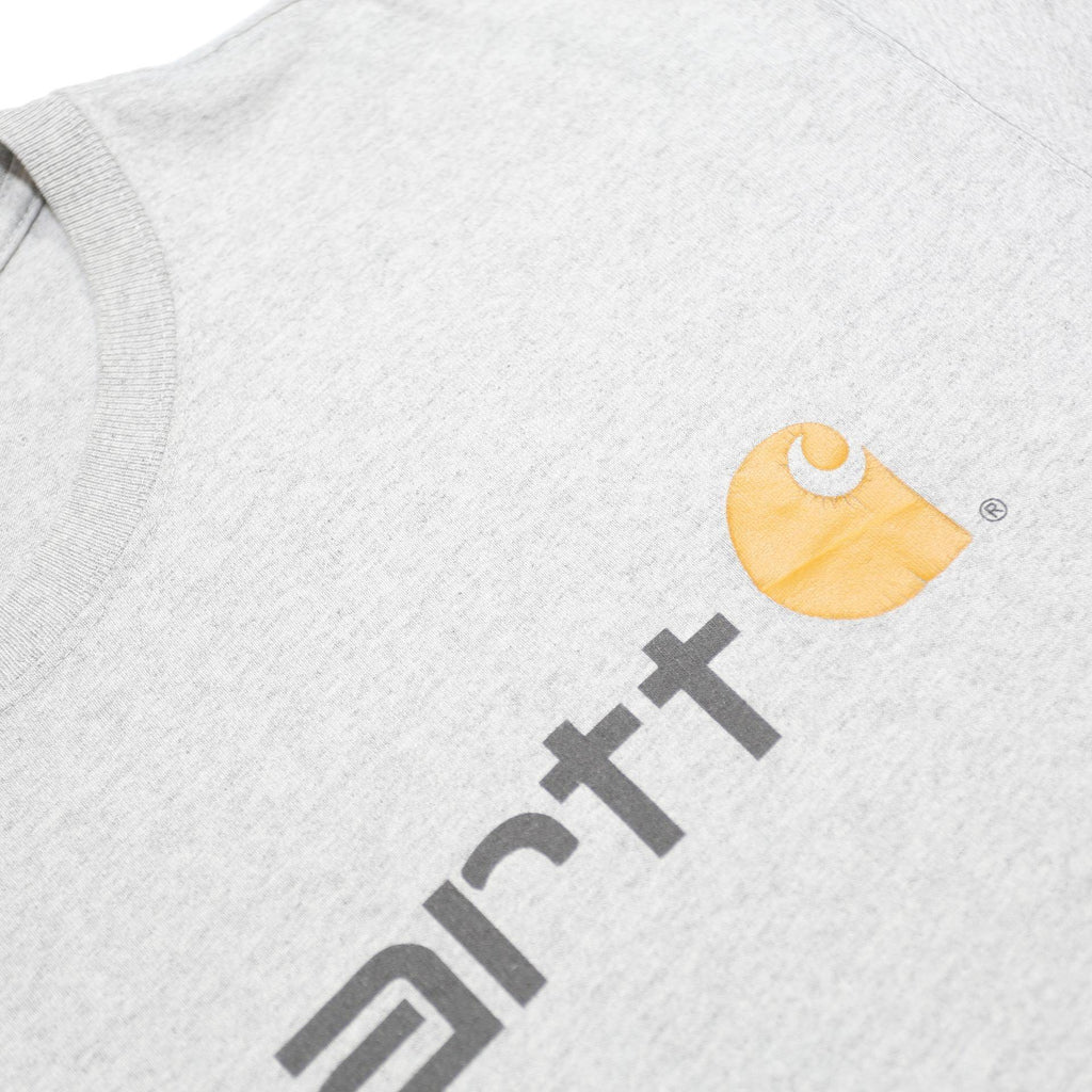 CARHARTT Mens Grey Logo Print T-Shirt XL Short Sleeve Crew Neck Cotton Blend