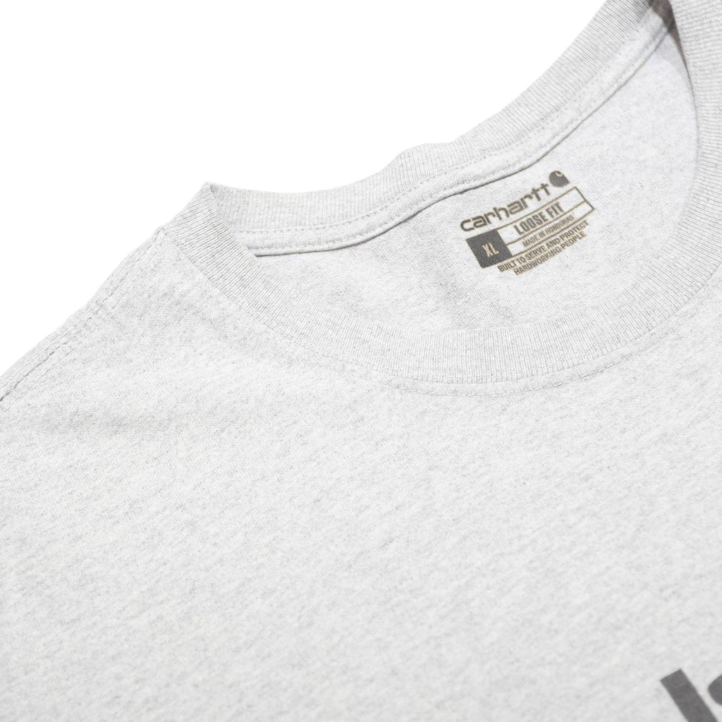 CARHARTT Mens Grey Logo Print T-Shirt XL Short Sleeve Crew Neck Cotton Blend