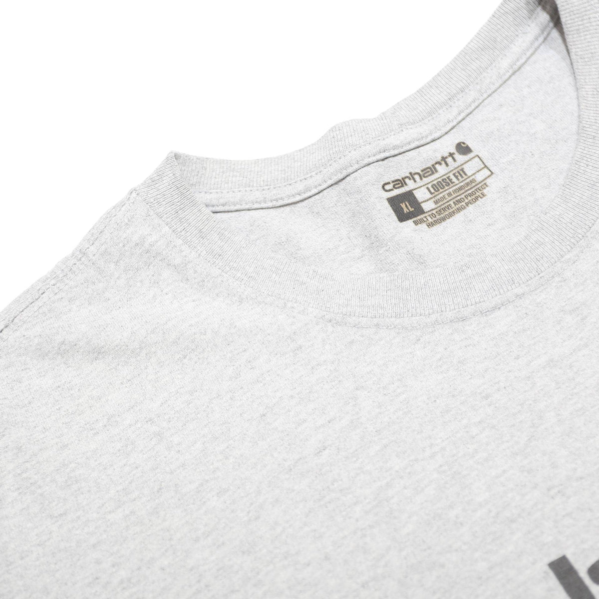 CARHARTT Mens Grey Logo Print T-Shirt XL Short Sleeve Crew Neck Cotton Blend