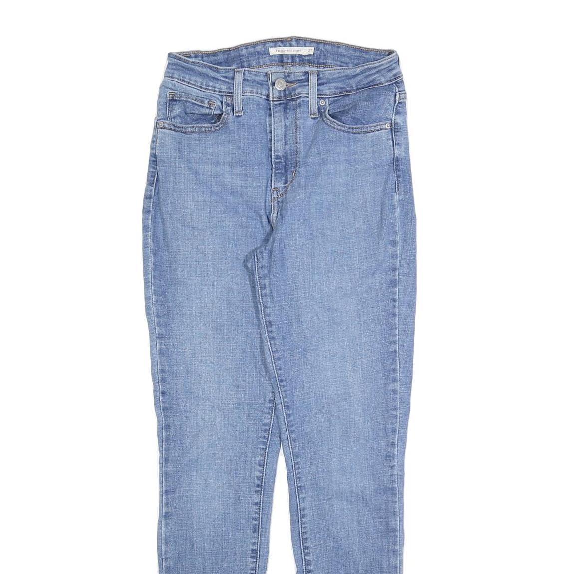 LEVI'S 721 Womens Jeans Blue Slim Skinny Denim Medium W27 L30 Stretch Zip